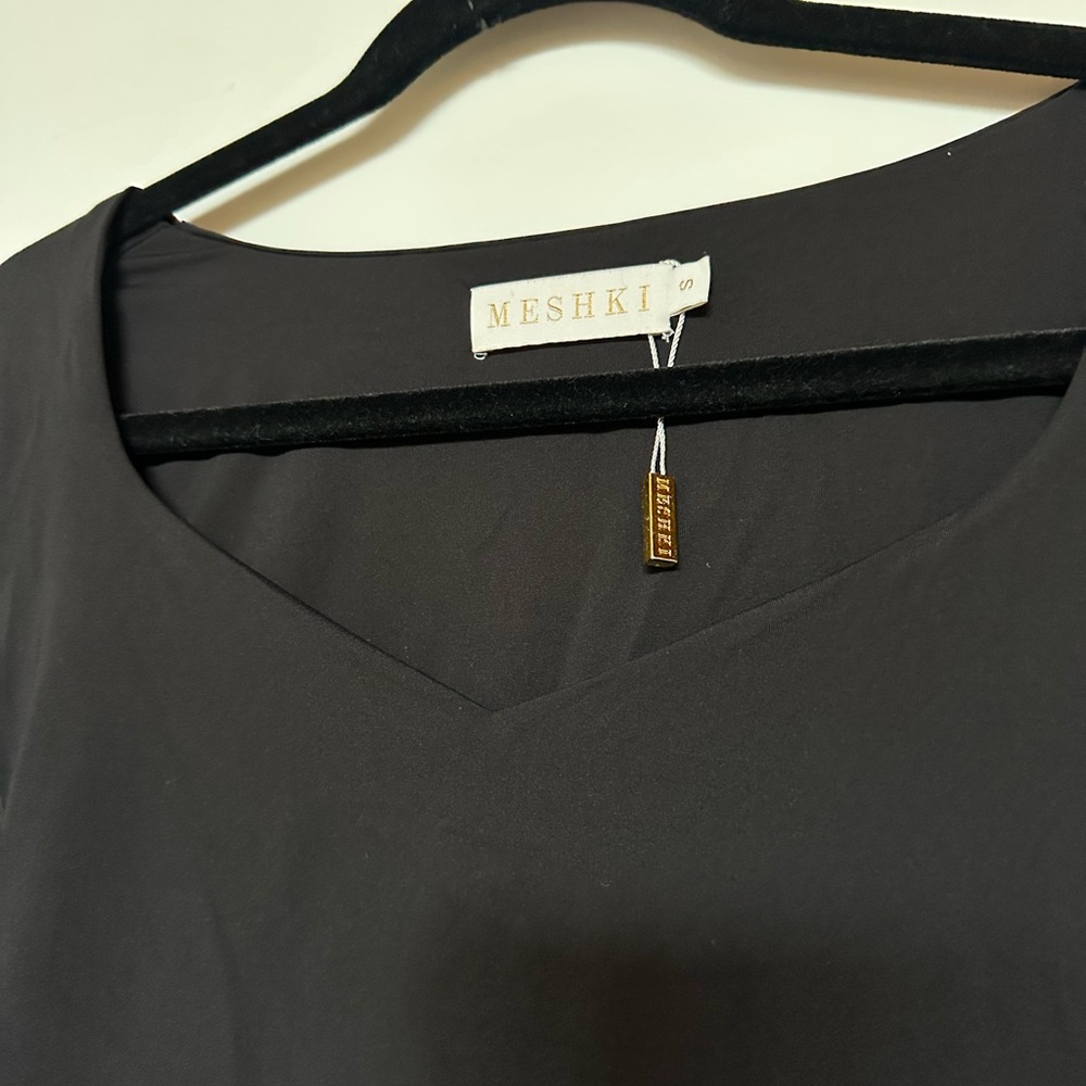 Meshki Black V-Neck Top